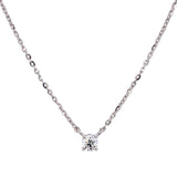 (LD) Collar con diamante de laboratorio en oro blanco 10kt. 40CM D-0.25Cts.