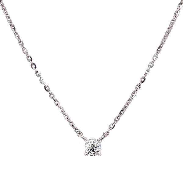(LD) Collar con diamante de laboratorio en oro blanco 10kt. 40CM D-0.25Cts.