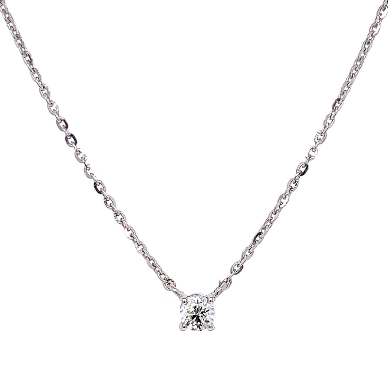 (LD) Collar con diamante de laboratorio en oro blanco 10kt. 40CM D-0.25Cts.