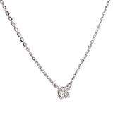 (LD) Collar con diamante de laboratorio en oro blanco 10kt. 40CM D-0.25Cts.