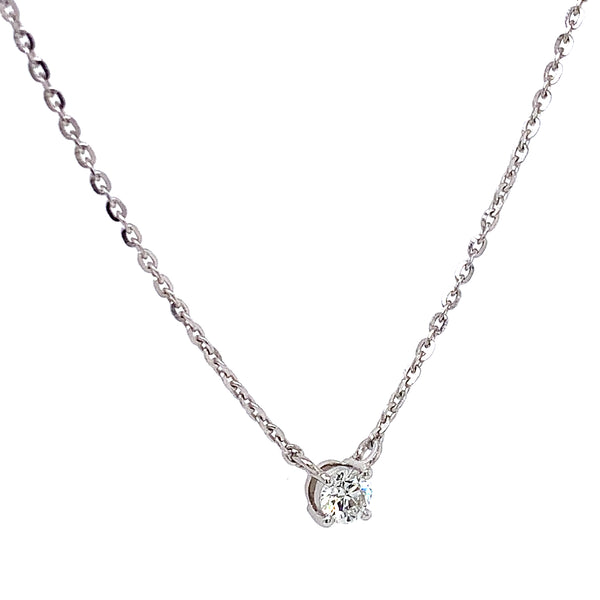 (LD) Collar con diamante de laboratorio en oro blanco 10kt. 40CM D-0.25Cts.