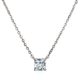 (LD) Collar con diamante de laboratorio en oro blanco 14kt. 43CM D-1.00Cts.