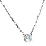 (LD) Collar con diamante de laboratorio en oro blanco 14kt. 43CM D-1.00Cts.