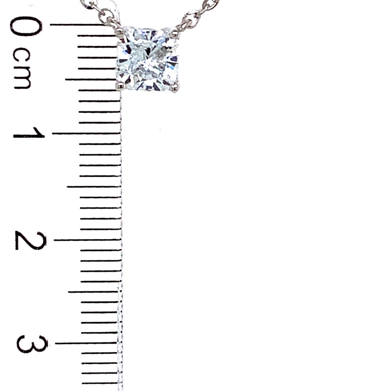 (LD) Collar con diamante de laboratorio en oro blanco 14kt. 43CM D-1.00Cts.