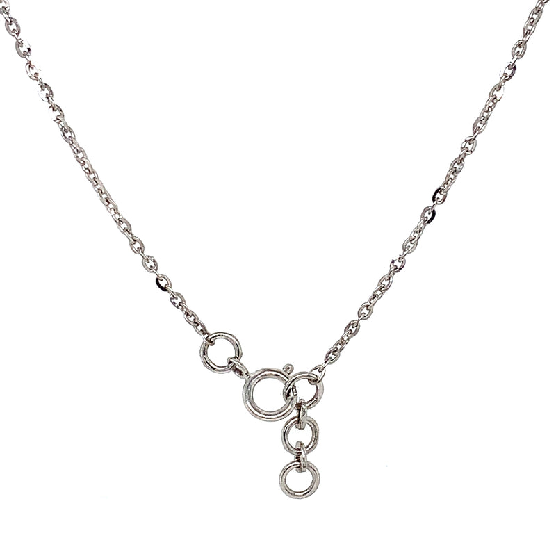 (LD) Collar con diamante de laboratorio en oro blanco 14kt. 43CM D-1.00Cts.