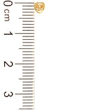 Aretes para bebés (corazón) con circones en oro amarillo 10kt.