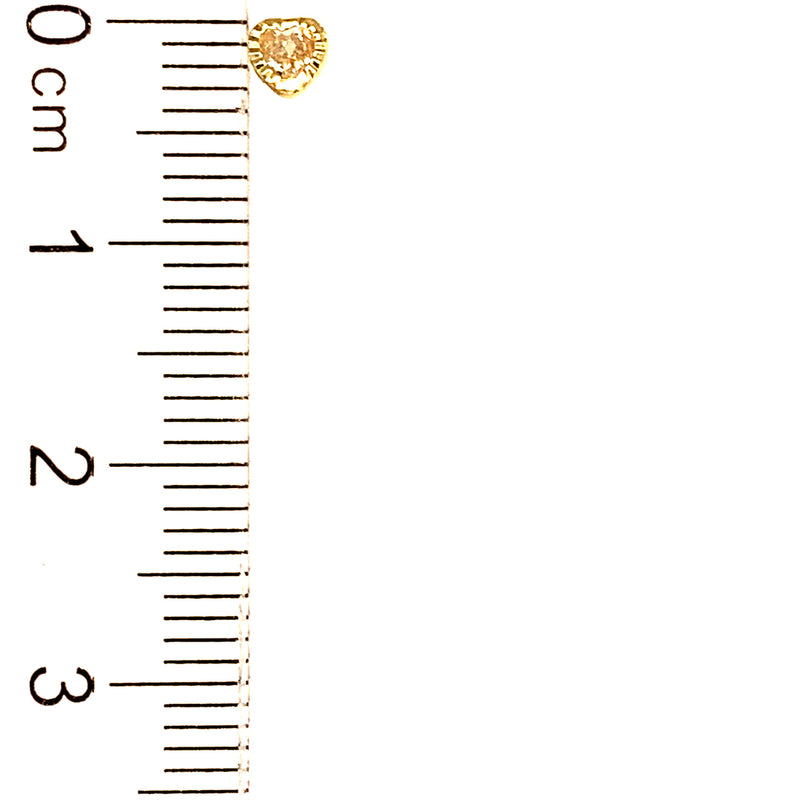 Aretes para bebés (corazón) con circones en oro amarillo 10kt.