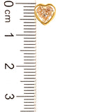 Aretes para bebés (corazón) con circones en oro amarillo 10kt.