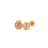 Aretes para bebés con circones en oro amarillo 10kt.