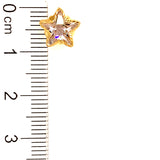 Aretes (estrellas) con circones en oro amarillo 10kt.