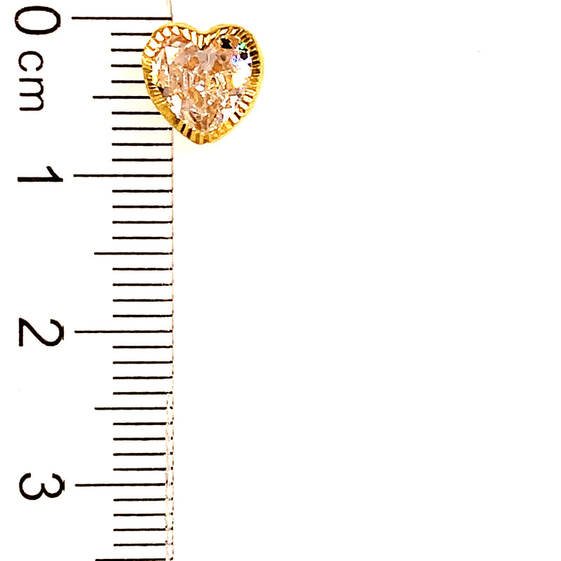 Aretes (corazón) en oro amarillo 10kt