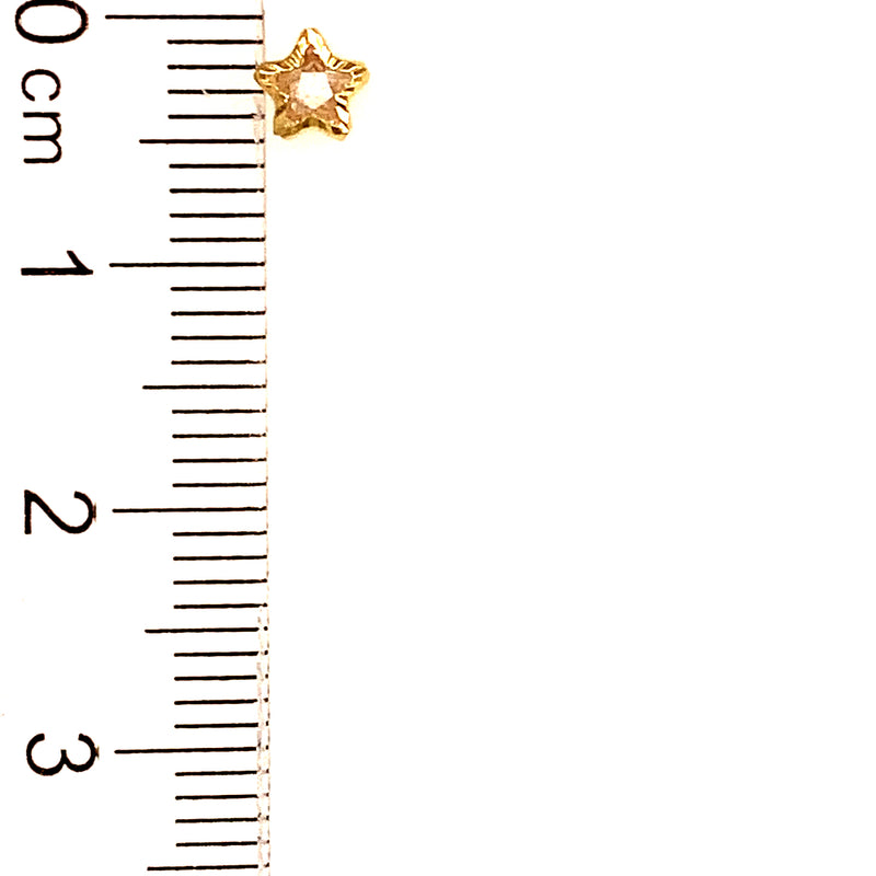 Aretes para bebés (estrellas) con circones en oro amarillo 10kt.