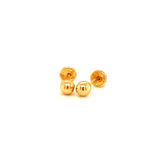 Aretes para bebés (bolitas) en oro amarillo 18kt.