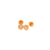 Aretes para bebés con circones en oro amarillo 10kt.
