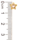 Aretes para bebés (estrellas) con circones en oro amarillo 10kt.