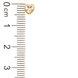 Aretes para bebés (corazón) con circones en oro amarillo 10kt.