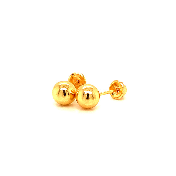 Aretes para bebés (bolitas) en oro amarillo 18kt.