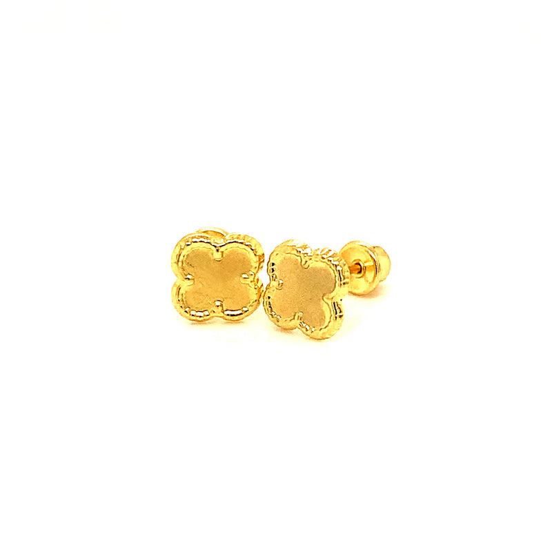 Aretes para bebés (trébol) en oro amarillo 10kt.