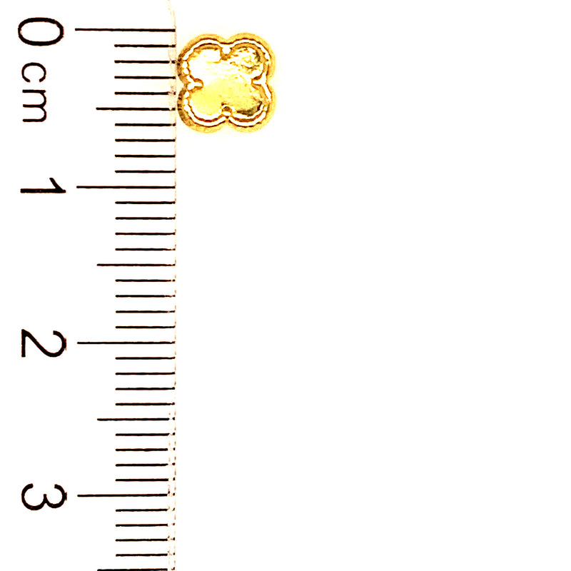 Aretes para bebés (trébol) en oro amarillo 10kt.