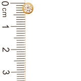 Aretes para bebés con circones en oro amarillo 10kt.