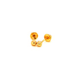 Aretes para bebés (bolitas) en oro amarillo 18kt.