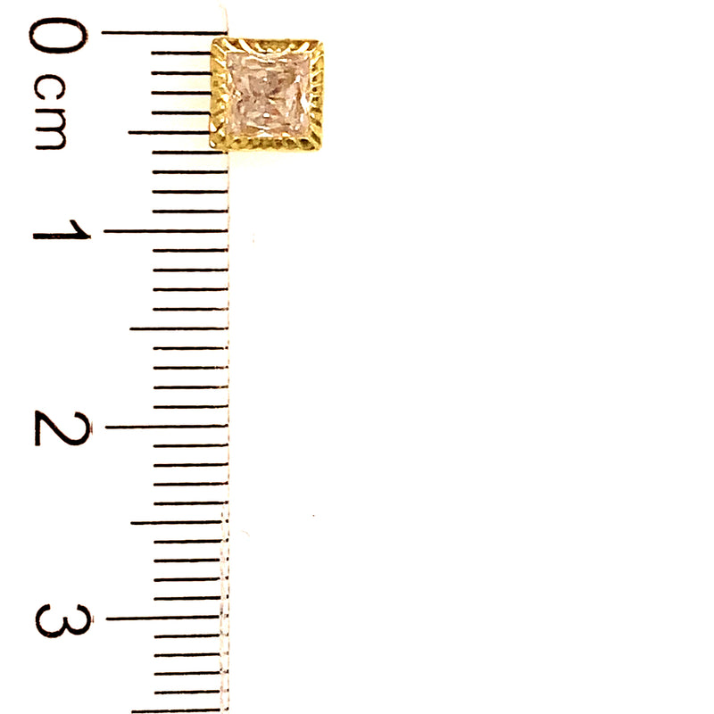 Aretes para bebés con circones en oro amarillo 10kt.