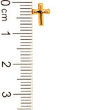 Aretes (cruz) para bebés en oro amarillo 10kt.