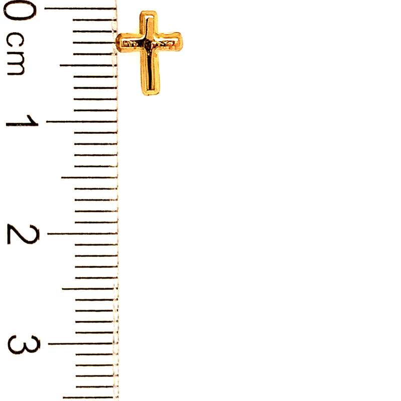 Aretes (cruz) para bebés en oro amarillo 10kt.