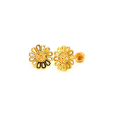 Aretes (flor) para bebés en oro amarillo 10kt.
