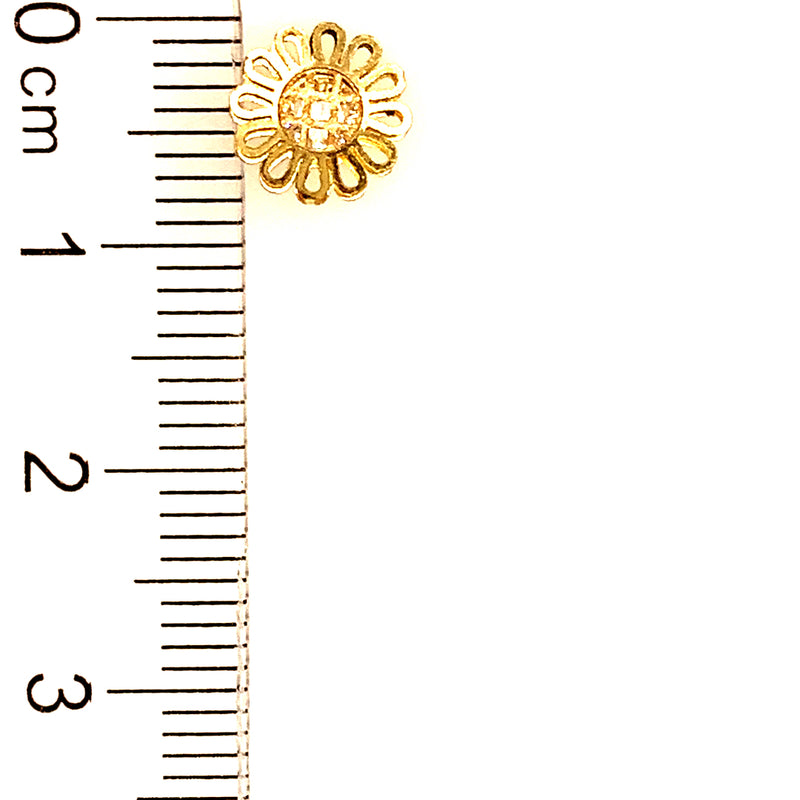 Aretes (flor) para bebés en oro amarillo 10kt.