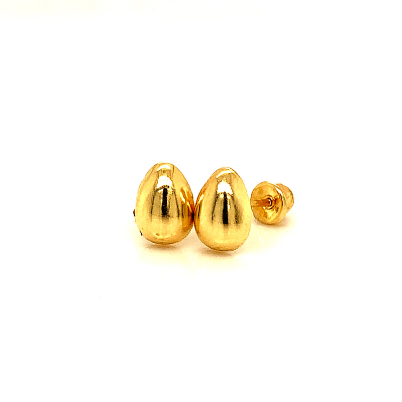 Aretes (gota) para bebés en oro amarillo 10kt.