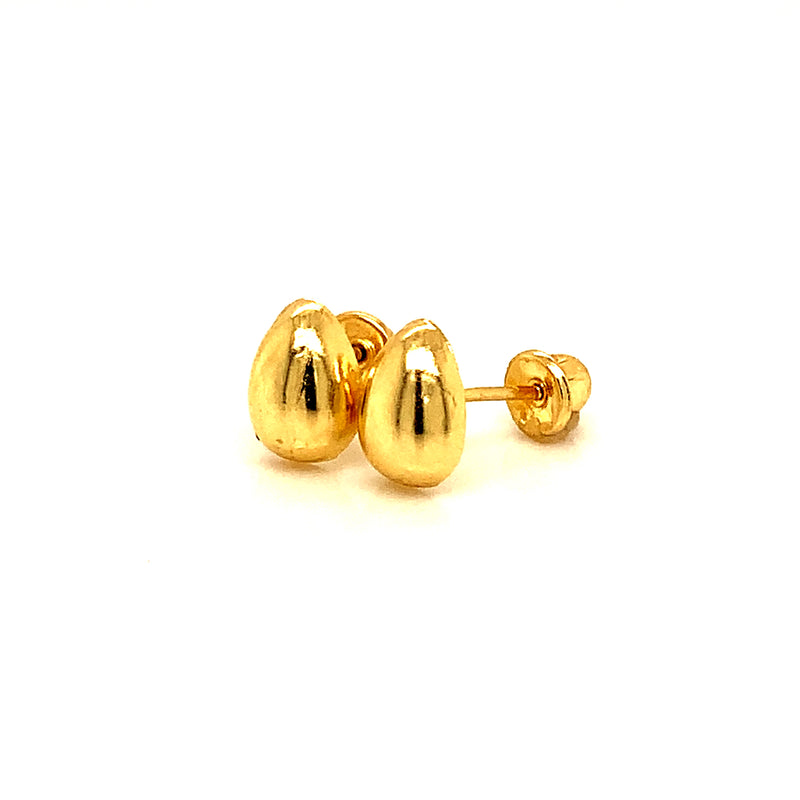 Aretes (gota) para bebés en oro amarillo 10kt.