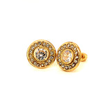 Aretes para bebés con circones en oro amarillo 10kt.