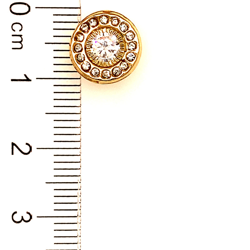 Aretes para bebés con circones en oro amarillo 10kt.