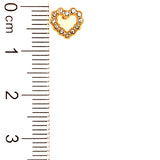 Aretes (corazón) para bebés con circones en oro amarillo 10kt.