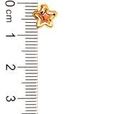 Aretes (estrella) para bebés en oro dos tonos 10kt.