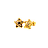 Aretes (estrella) para bebés en oro dos tonos 10kt.