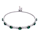 Pulsera de esmeralda en plata 925