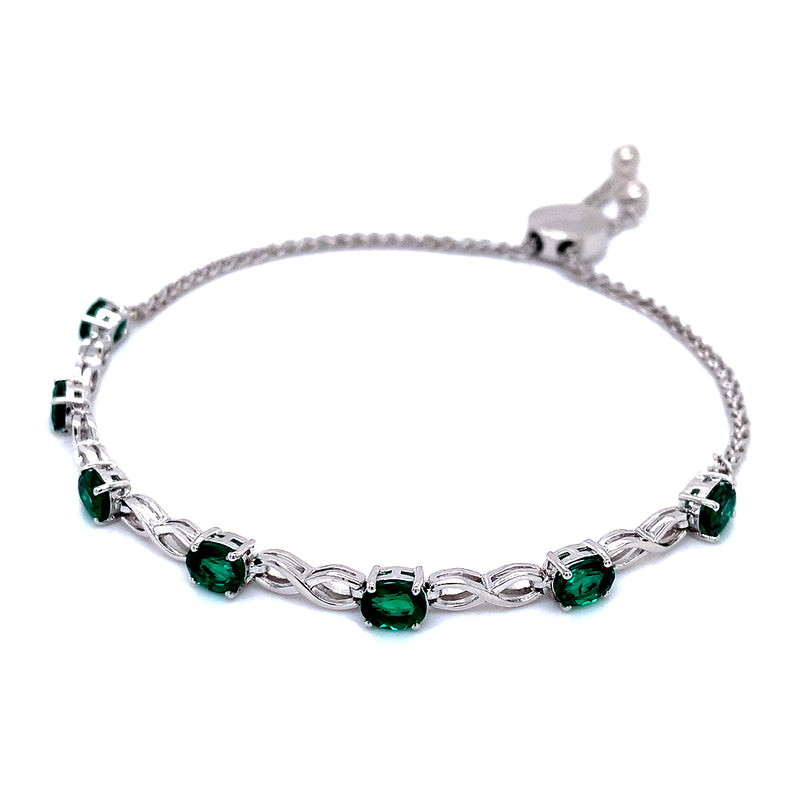 Pulsera de esmeralda en plata 925