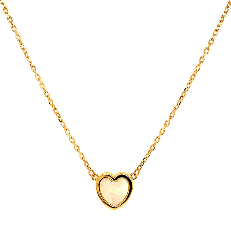 Collar (corazón) en oro amarillo 18kt. 45cm