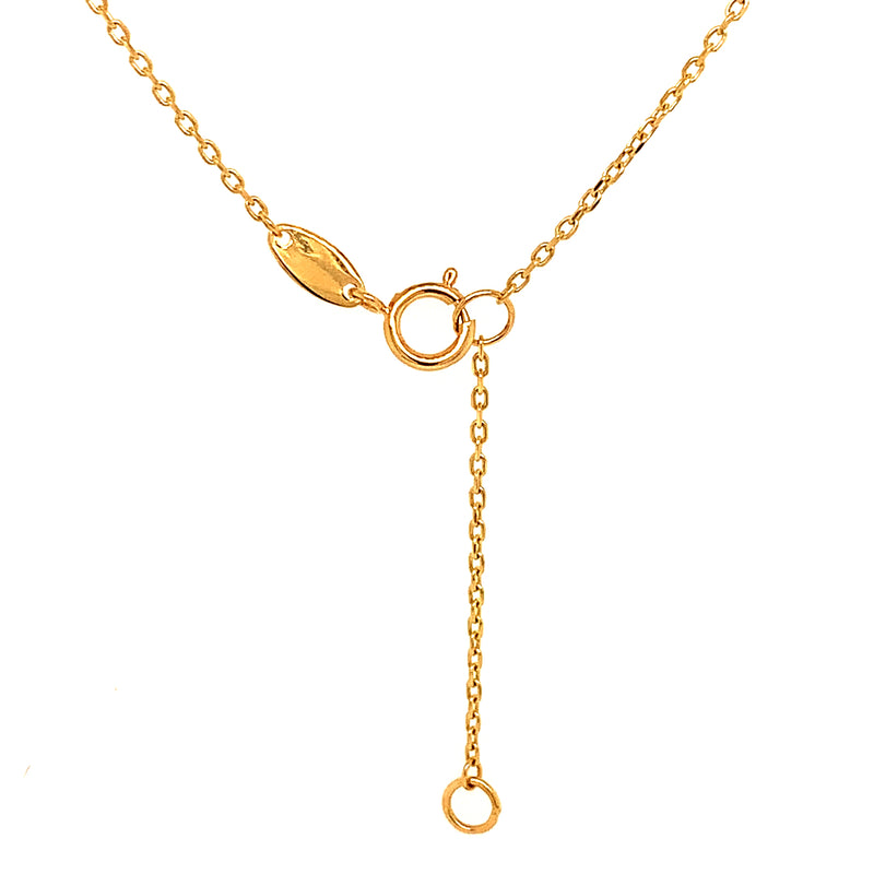 Collar (corazón) en oro amarillo 18kt. 45cm
