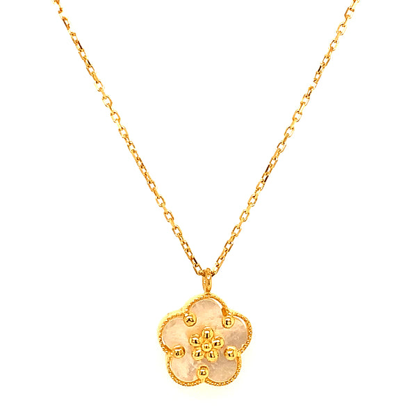 Collar (trébol) en oro amarillo 18kt. 45cm