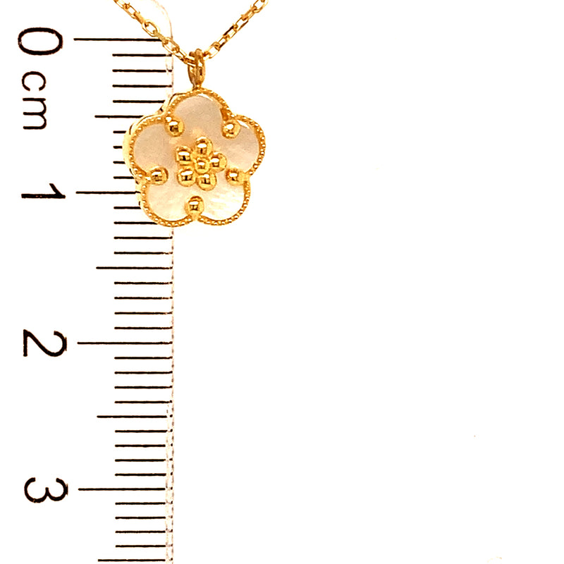 Collar (trébol) en oro amarillo 18kt. 45cm