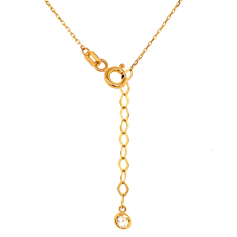 Collar (trébol) en oro amarillo 18kt. 45cm