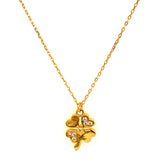 Collar (trébol) con circones en oro amarillo 18kt. 45cm