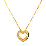 Collar (corazón) con circones en oro amarillo 18kt. 45cm