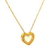 Collar (corazón) con circones en oro amarillo 18kt. 45cm