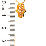 Collar (hamsa) con circones en oro amarillo 18kt. 45cm