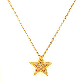Collar (estrella) con circones en oro amarillo 18kt. 45cm