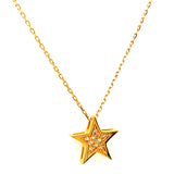 Collar (estrella) con circones en oro amarillo 18kt. 45cm